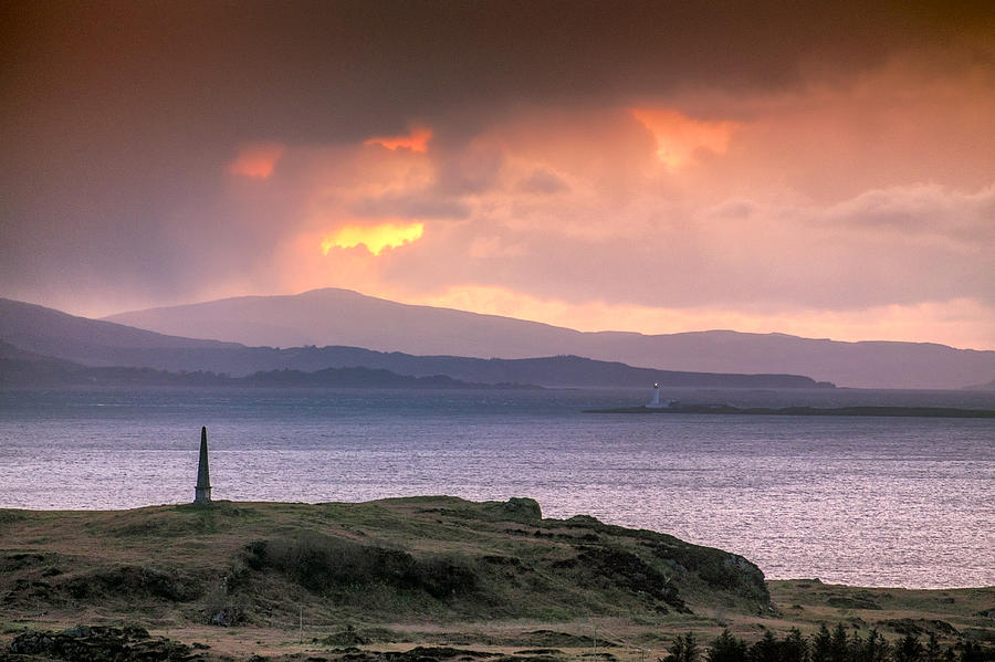 Hutchesons Monument on the Isle of Kerrera at sunset Photograph by Neil Alexander Photography