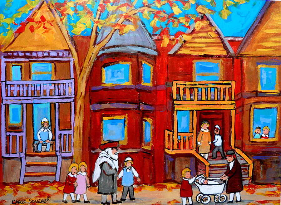 Hutchison Street Sabbath In Montreal Painting by Carole Spandau