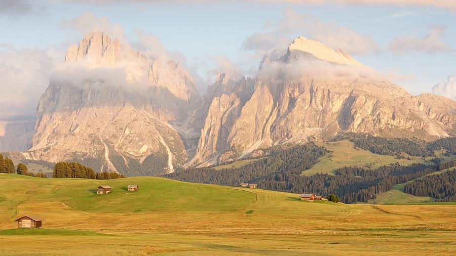 Huts on the Alpe di Siusi Photograph by Stephen Taylor