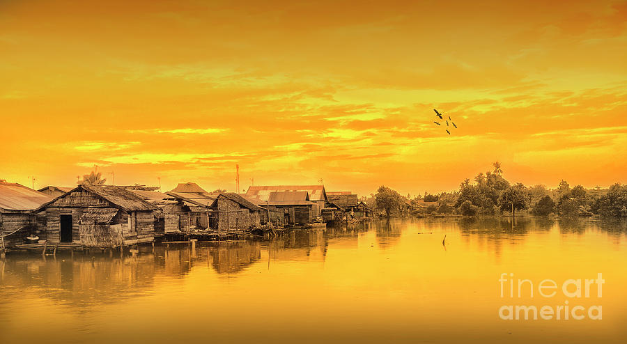 Huts Yellow Photograph by Charuhas Images