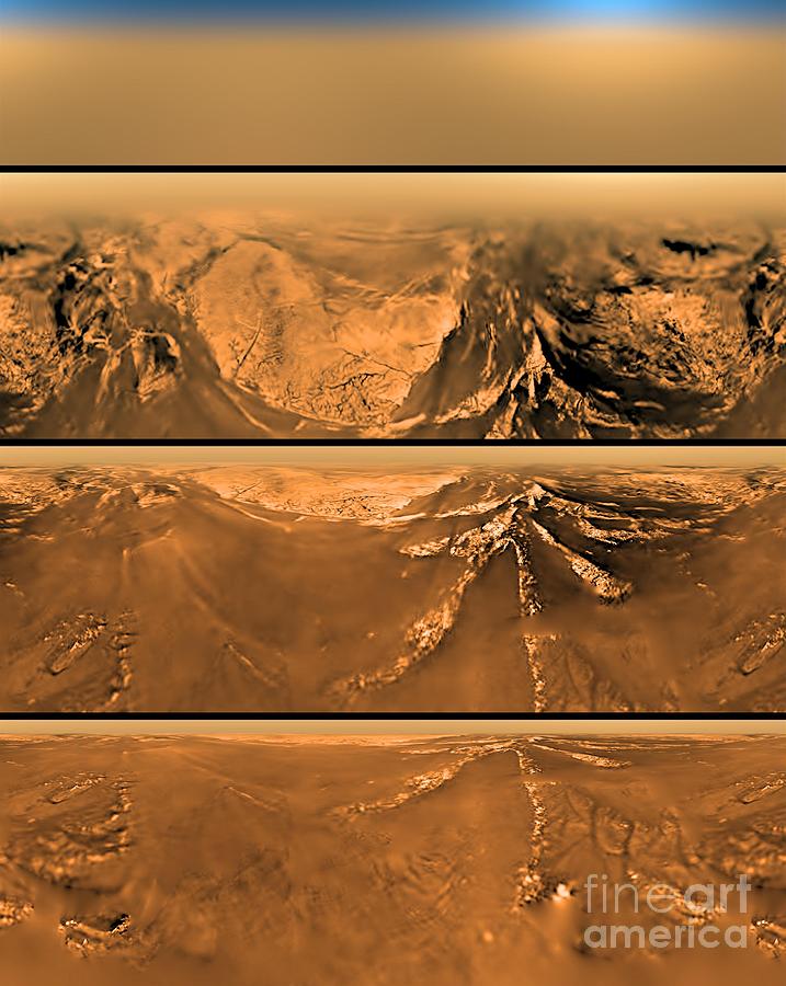 Huygen Probes View Of Titan Photograph by Nasa