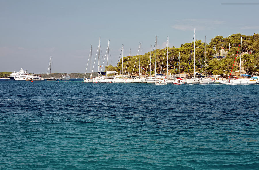 Hvar Town Anchorage Photograph by Sally Weigand