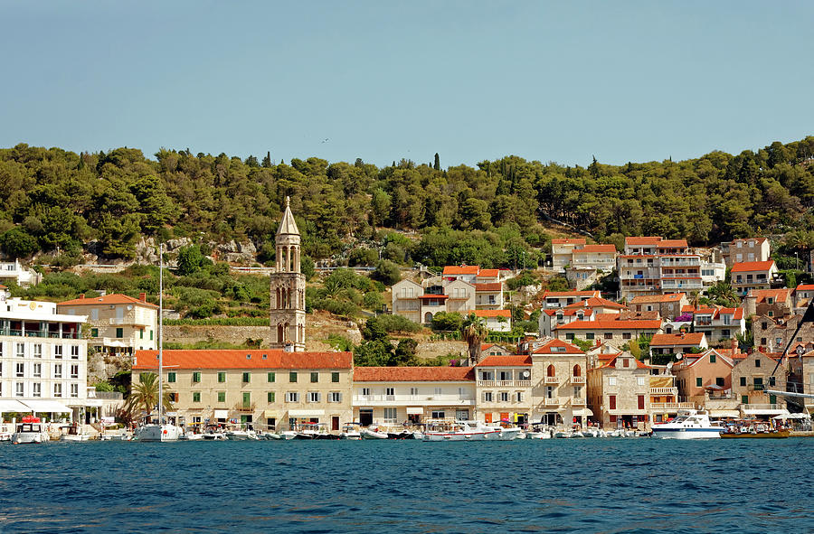Hvar Town Harbor Photograph by Sally Weigand