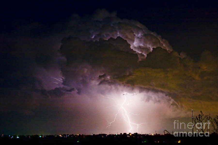 Nature Photograph - HWY 52 - 08-15-2010 Lightning Storm Image 42 by James BO Insogna