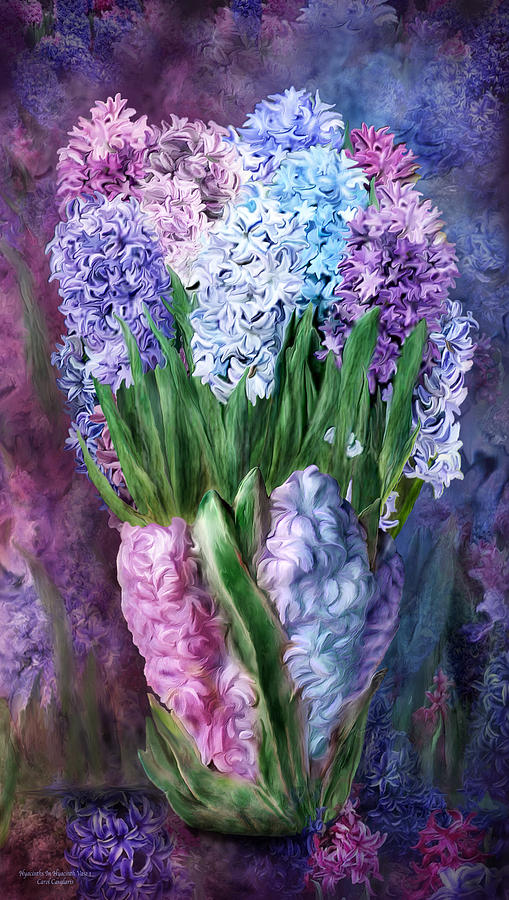 Hyacinth In Hyacinth Vase 1 Mixed Media by Carol Cavalaris