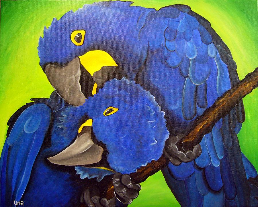 Macaw Painting - Hyacinth Macaw by Una  Miller