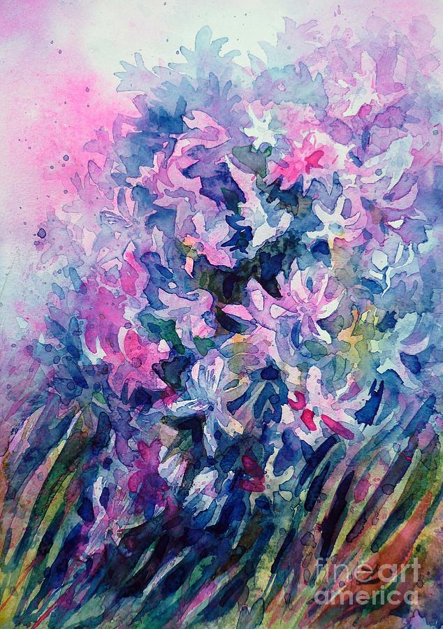 Flower Painting - Hyacinths by Zaira Dzhaubaeva