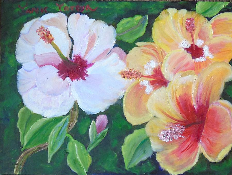 Hybiscus in Bloom Painting by Janis Tafoya