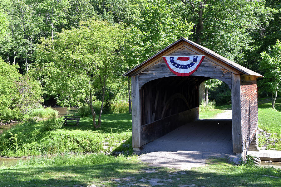 Hyde Hall Covered Bridge Photograph by Mike Martin