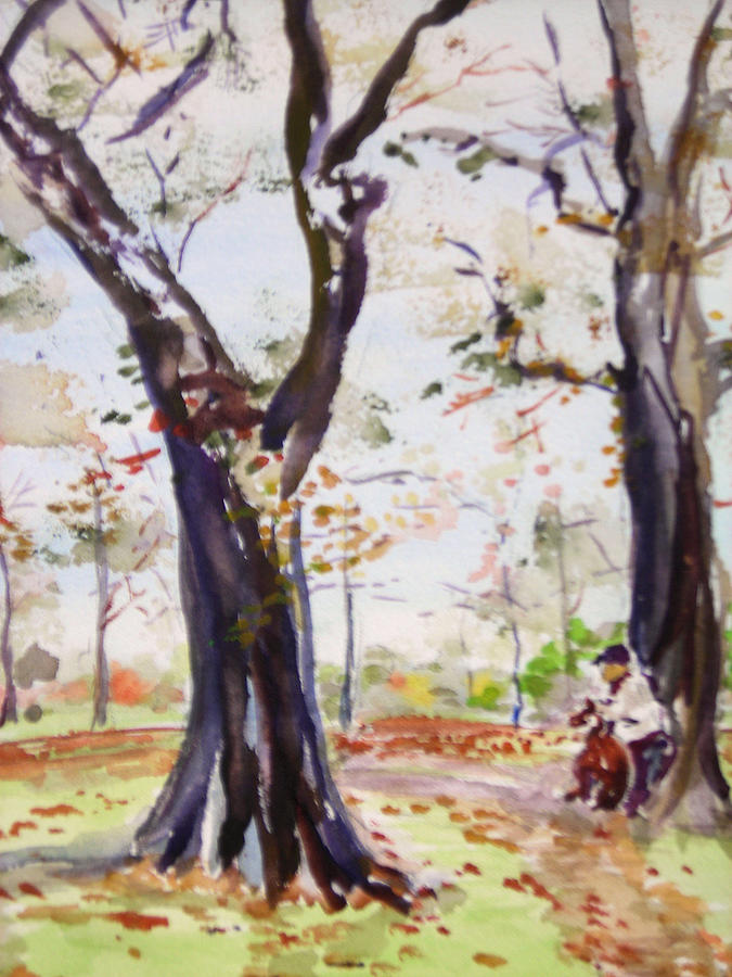 Hyde Park Painting - Hyde Park Autumn II by Nancy Brennand