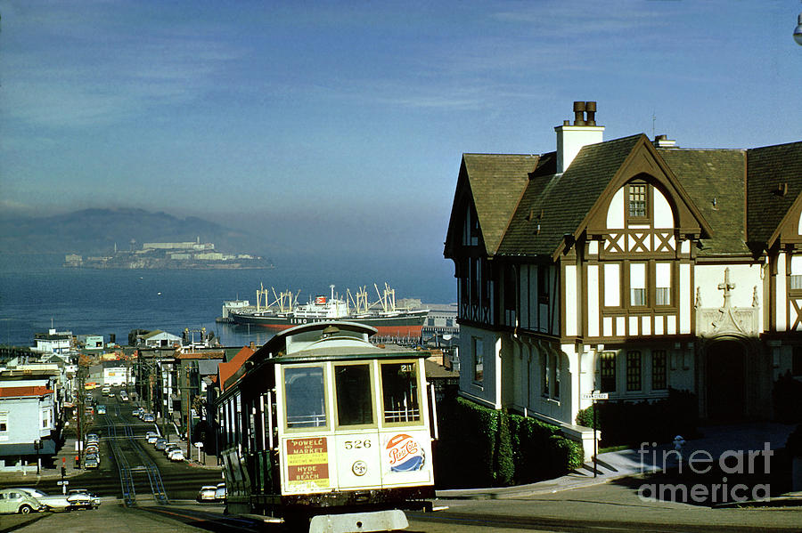 Hyde Street Cable Car on a Steep Incline, 1960, 1960s Photograph by Wernher Krutein
