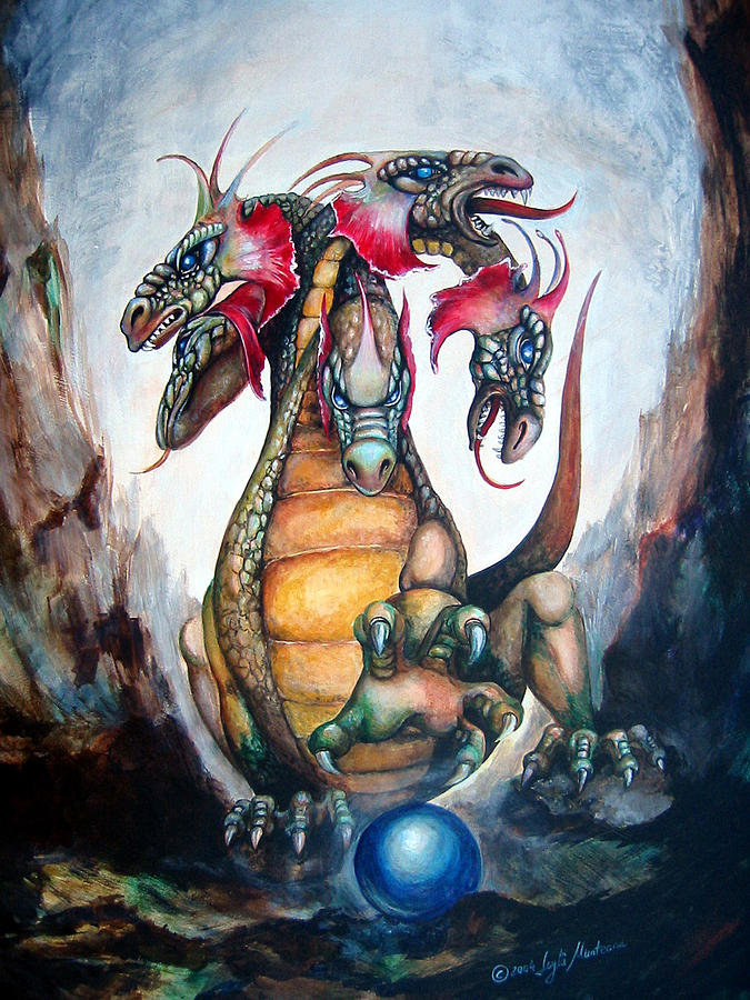 Hydra Painting - Hydra by Leyla Munteanu