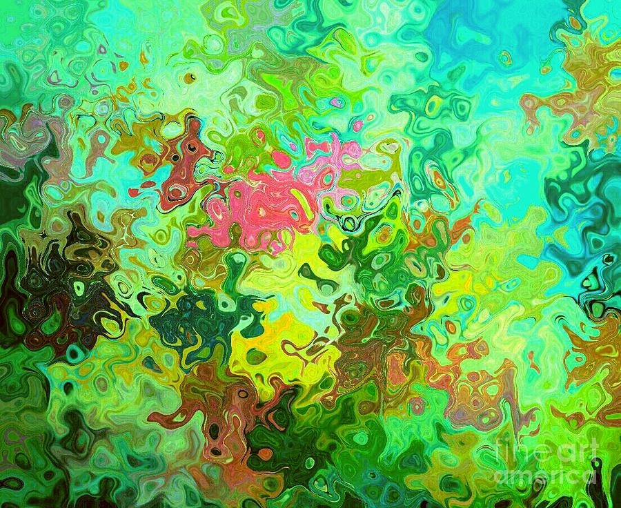 Abstract Water Flowers Digital Art by Pamela Smale Williams