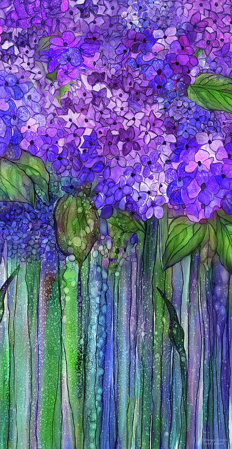 Hydrangea Bloomies 2 - Purple Mixed Media by Carol Cavalaris