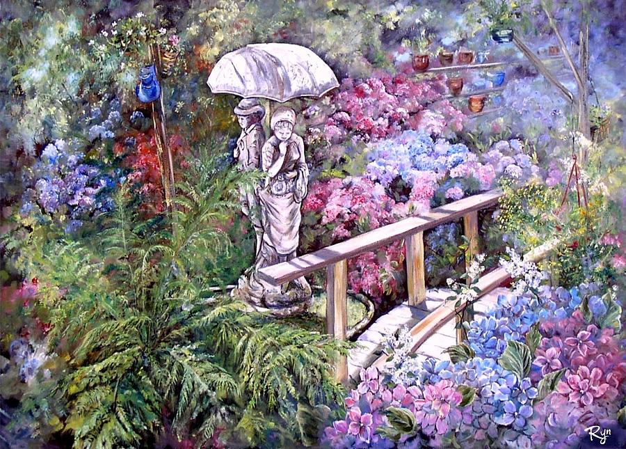 Hydrangea in the Formosa Gardens Painting by Ryn Shell