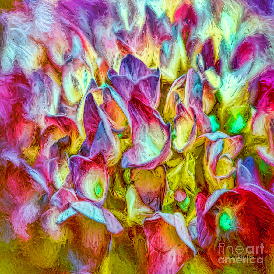 Nature Digital Art - Hydrangea Joy by Jean OKeeffe Macro Abundance Art
