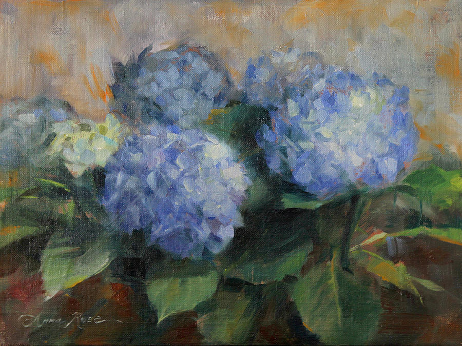 Flower Painting - Hydrangea Study by Anna Rose Bain