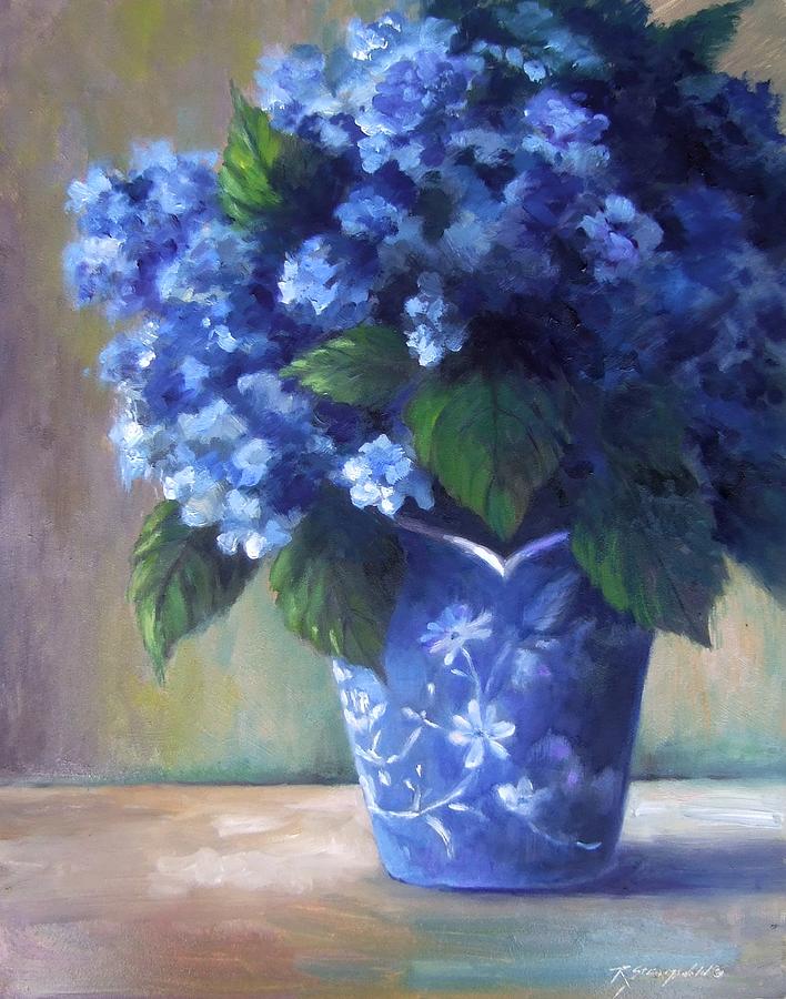 Flowers Painting - Hydrangea Study by Ruth Stromswold Flowers Painting - Hydrangea Study by Ruth Stromswold