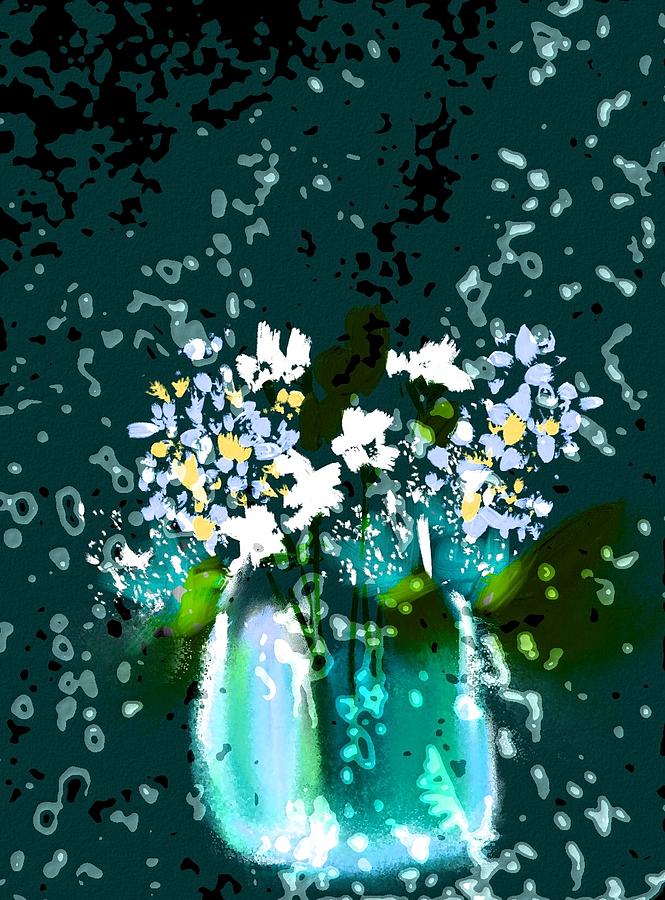 Hydrangeas and Carnations Abstract Digital Art by Frank Bright