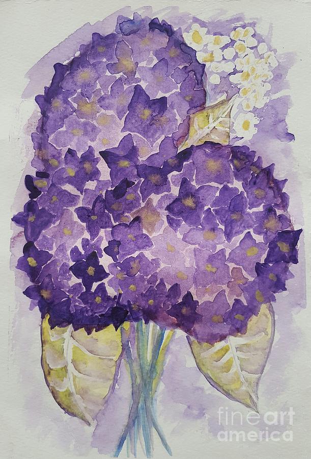 Hydrangeas Painting by Karen Trout