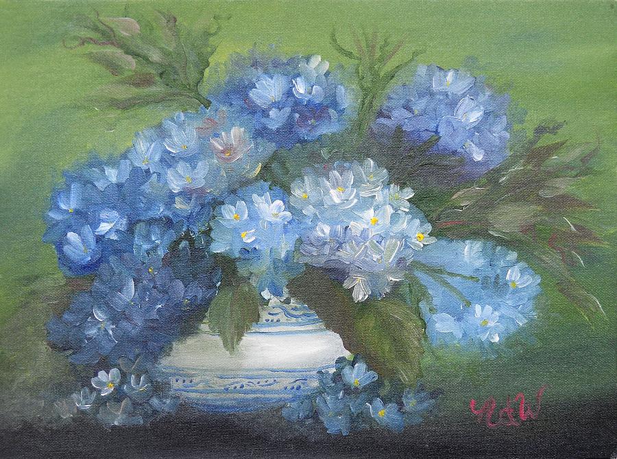 Flower Painting - Hydrangeas by Natascha de la Court
