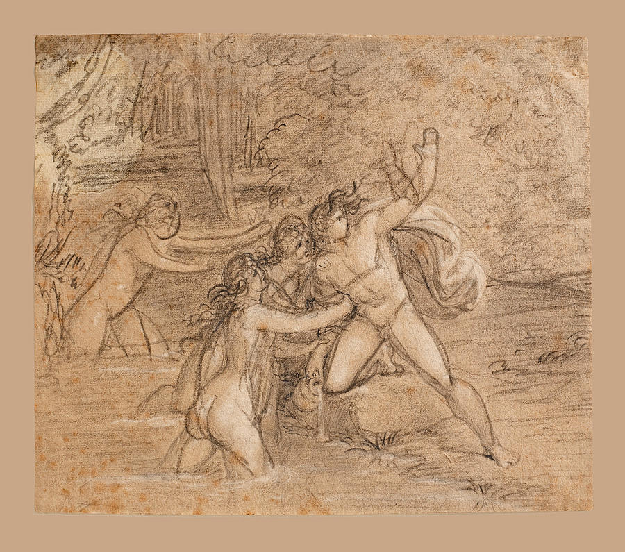 Hylas and the Water Nymphs Drawing by Bertel Thorvaldsen