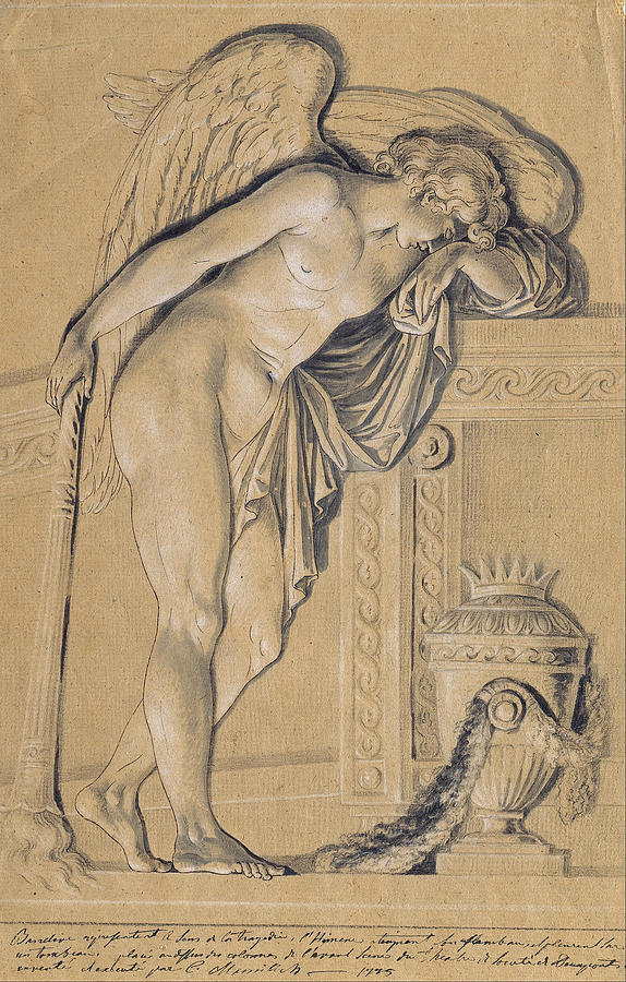 Hymen Mourning Drawing by Johann Christian von Mannlich