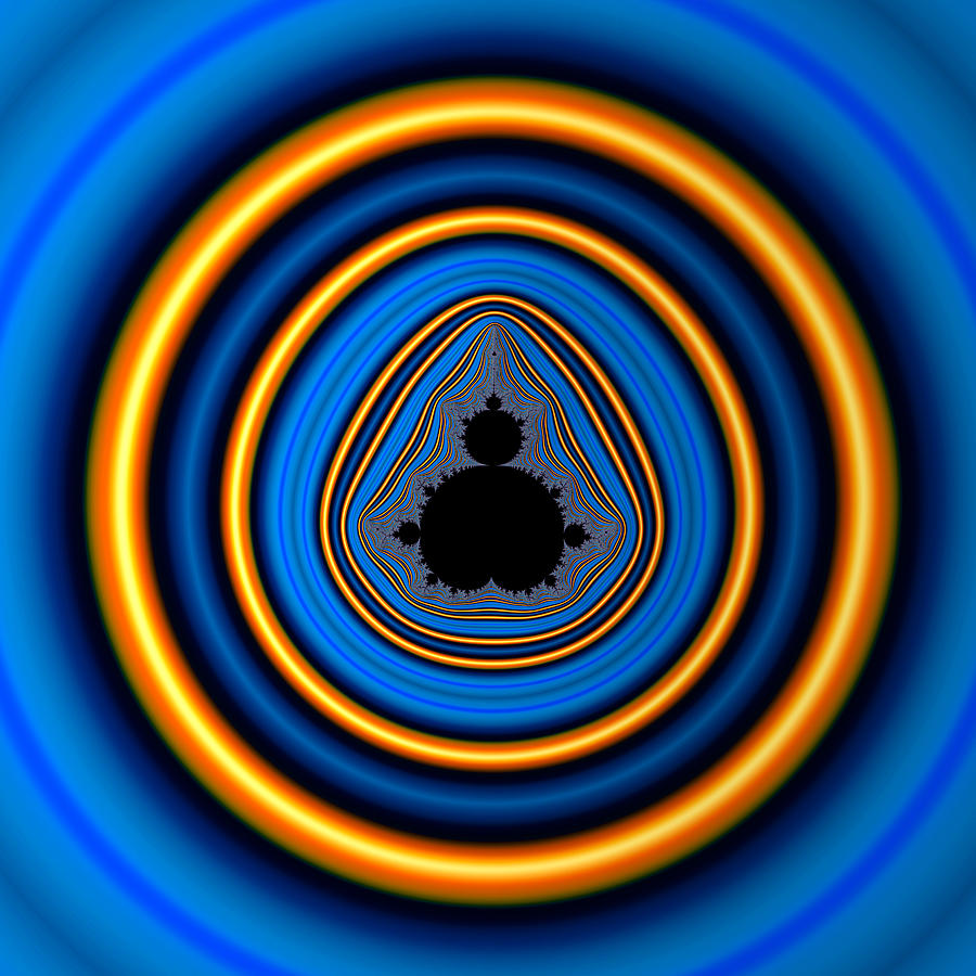 Hypnotizing mandelbrot set blue and gold Digital Art by Matthias Hauser