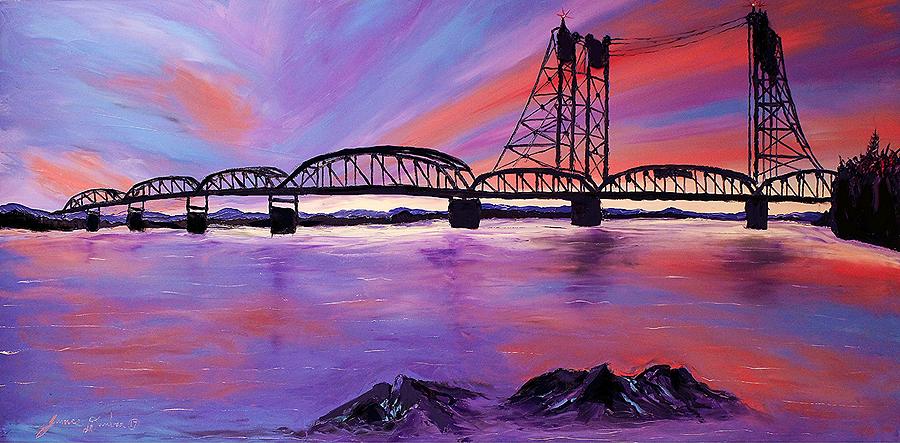 I-5 Bridge Over Wintler Park Beach #2 Painting by James Dunbar