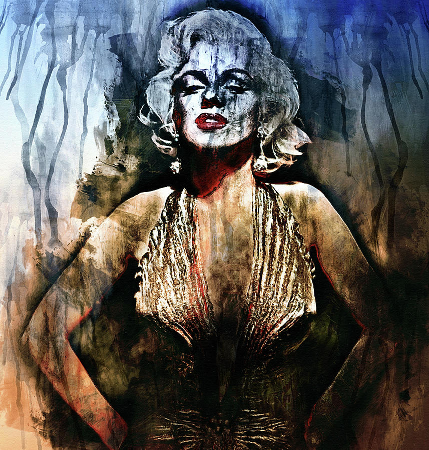 Marilyn Monroe Painting - I Aint Nobodys Baby - Contemporary Grunge by Georgiana Romanovna