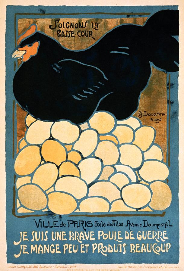 Propaganda Painting - I am a good war hen propaganda poster 1916 by Vintage Printery