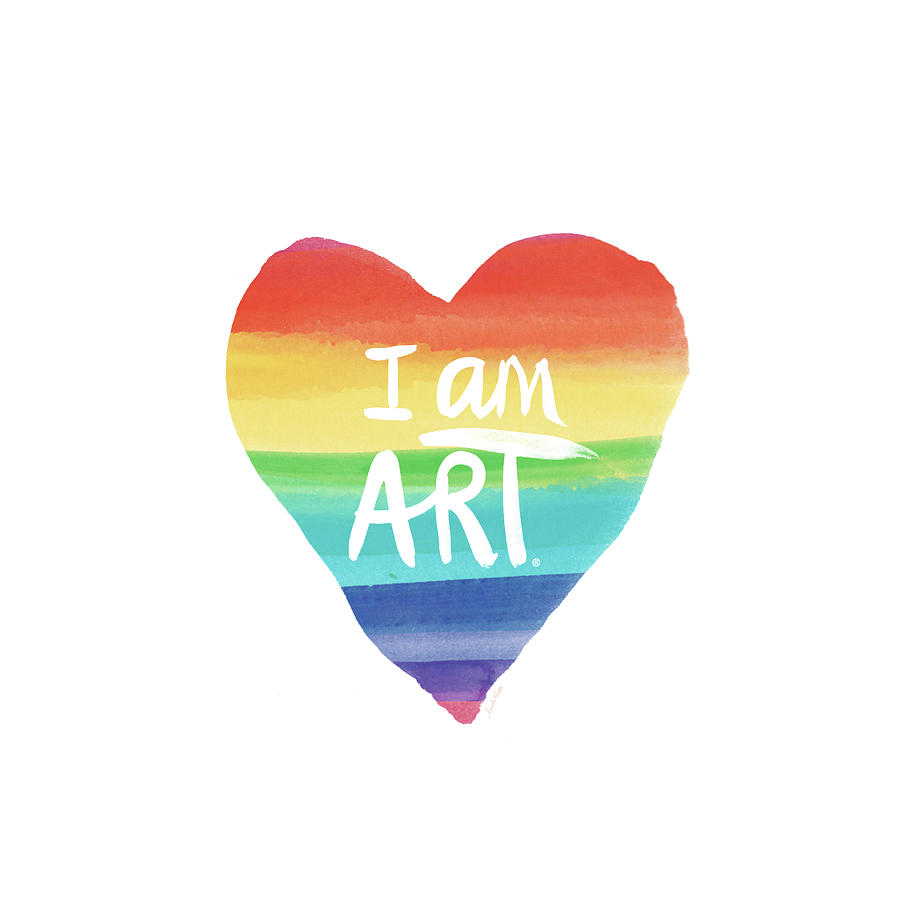 I AM ART Rainbow Heart- Art by Linda Woods Painting by Linda Woods