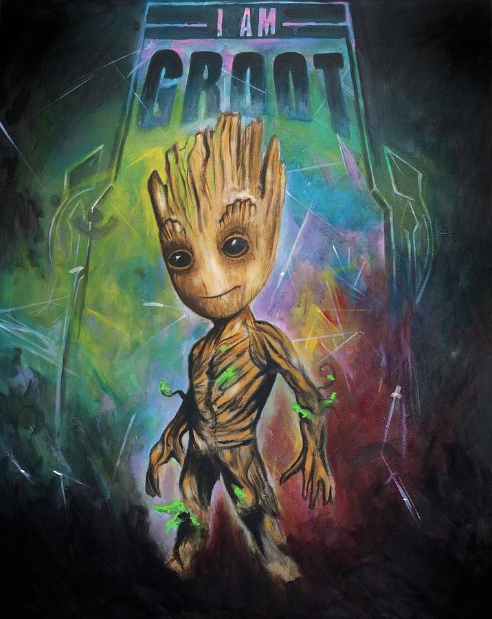 Thor Movie Painting - I Am Groot by Jamie Bishop
