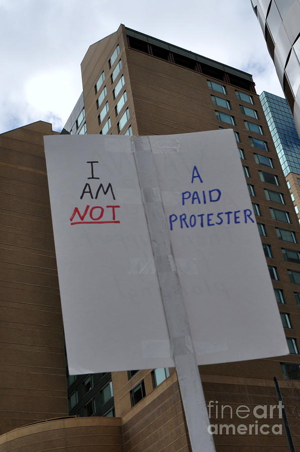 Denver Photograph - I am NOT a paid protester by Anjanette Douglas