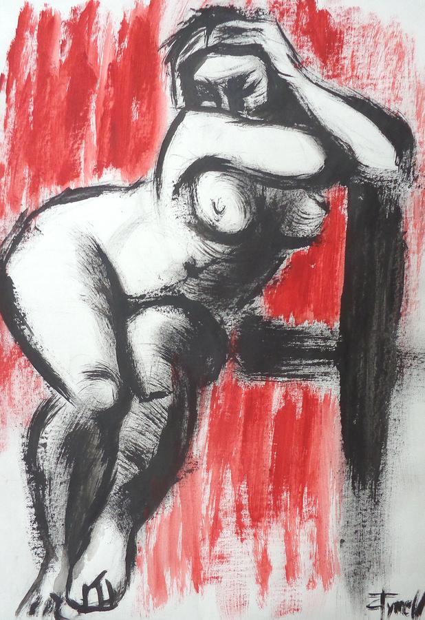 I Am Not In Love 3 - Female Nude Painting by Carmen Tyrrell