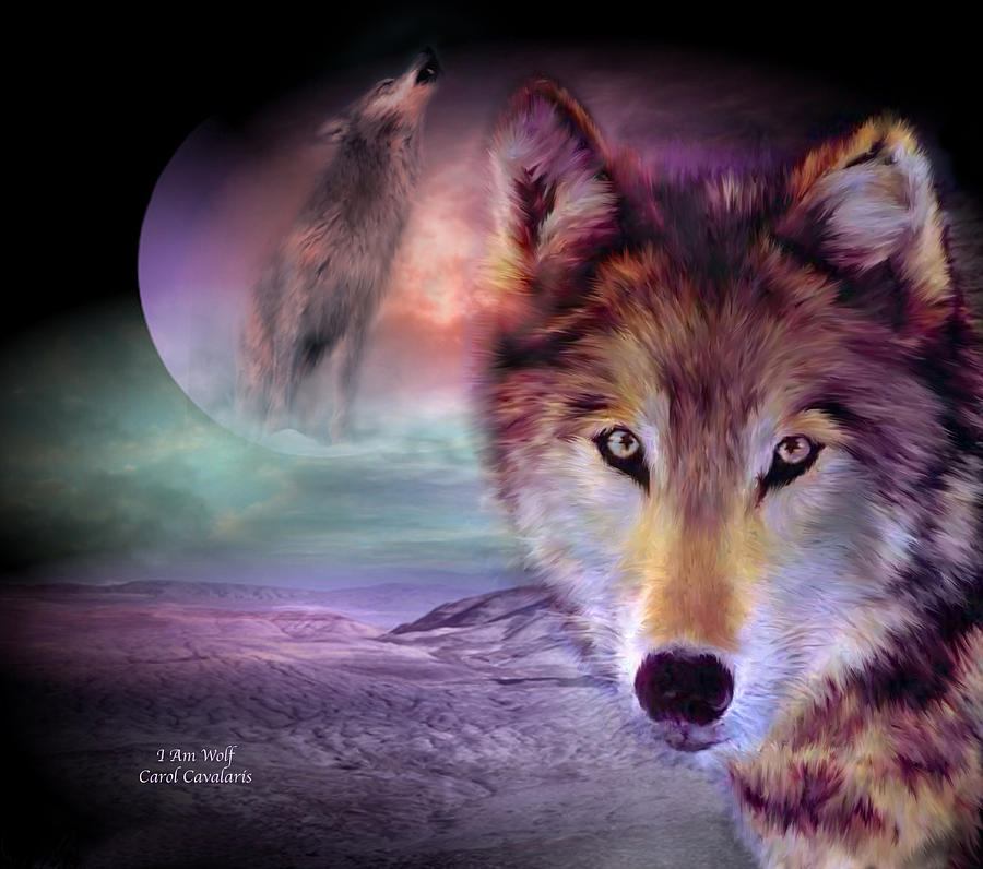 I Am Wolf Mixed Media by Carol Cavalaris
