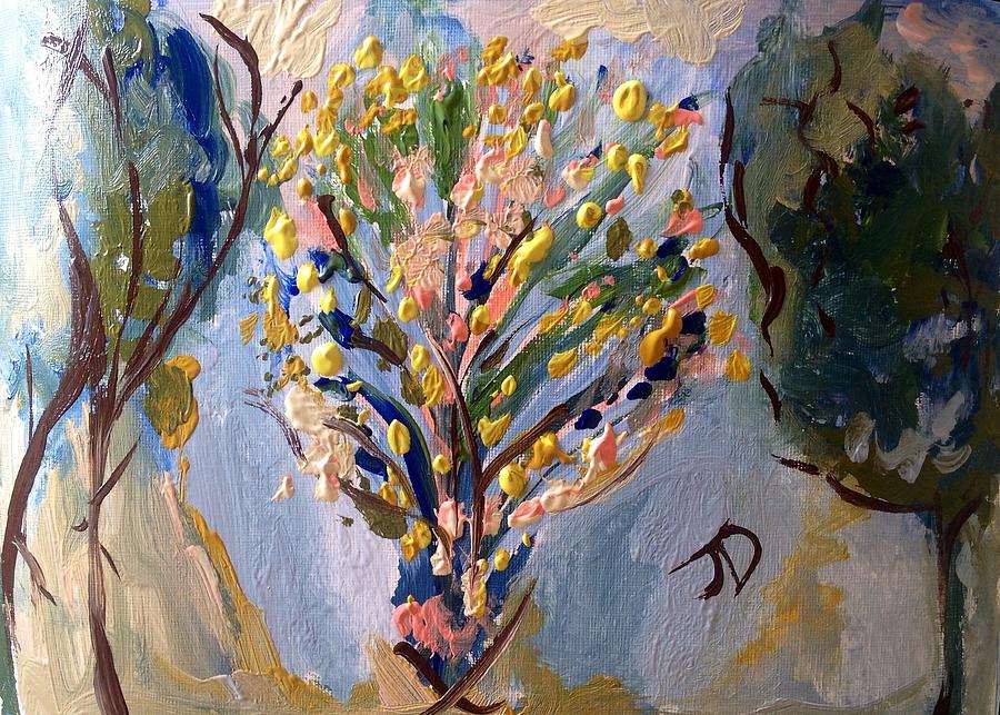 Flower Painting - I brought you flowers so my heart didnt break by Judith Desrosiers