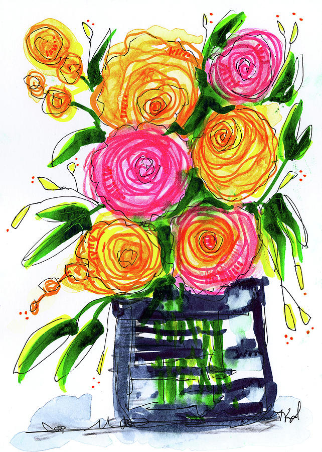 I Brought You Flowers Painting by Tonya Doughty