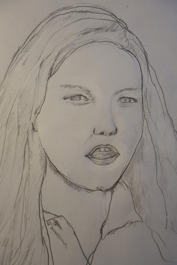 Portrait Drawing - I cant believe my eyes by Rauno Joks