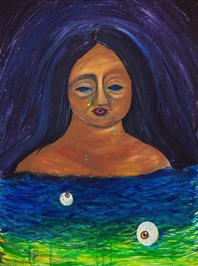 Ball Painting - I Cried My Eyes Out Last Night by Eulalia Gamez