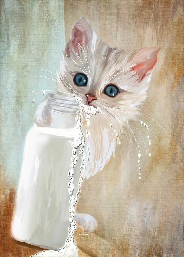 Cat Painting - I Didnt Do Nothing by Angela Stanton