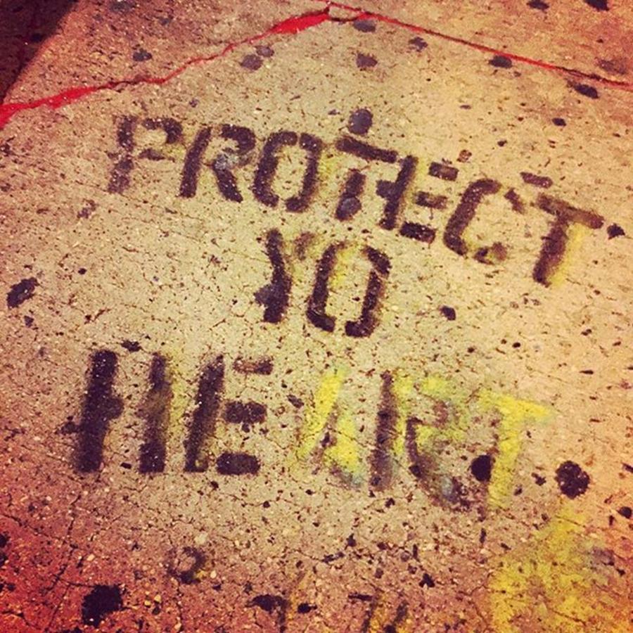 Streetart Photograph - I Found One, Yall. #protectyoheart by Laurie White