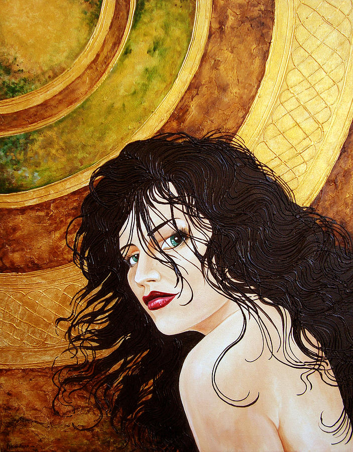 Woman Painting - I have Been Waiting by Juan Alcantara
