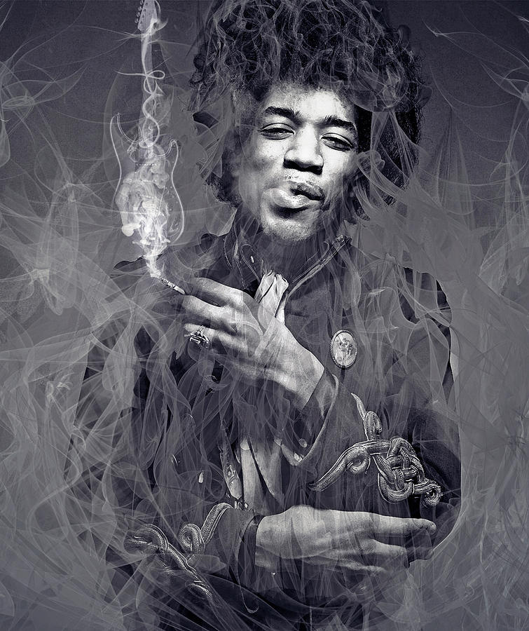 Jimi Hendrix Digital Art - I Have Only One Burning Desire by Mal Bray