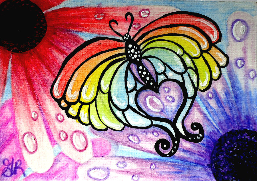 I Heart Butterfly Painting by Ginger Reynolds - Fine Art America