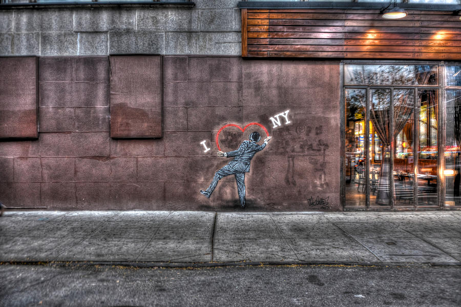 New York City Photograph - I Heart NY Street Art Mural by Randy Aveille