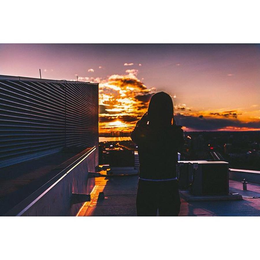 Girl Photograph - I Like Purdy Sunsets ⛅️ by Samantha Dean