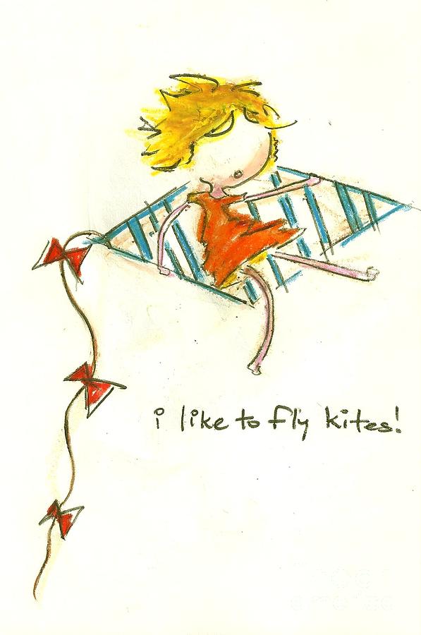 I Like To Fly Kites Drawing by Ricky Sencion