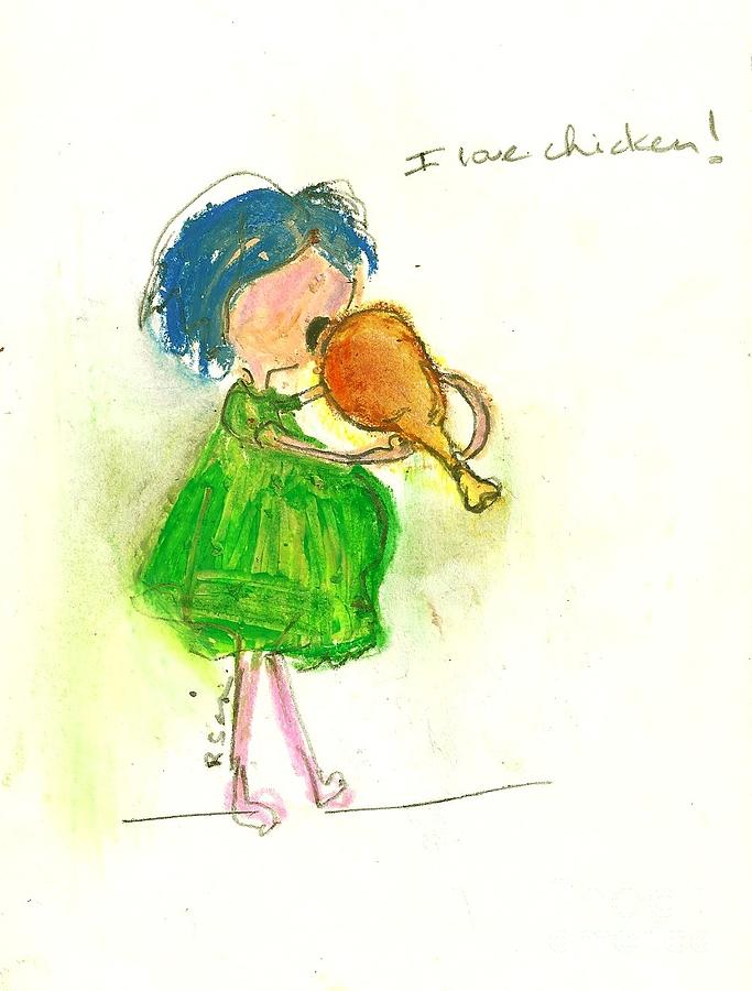 I Love Chicken Drawing by Ricky Sencion