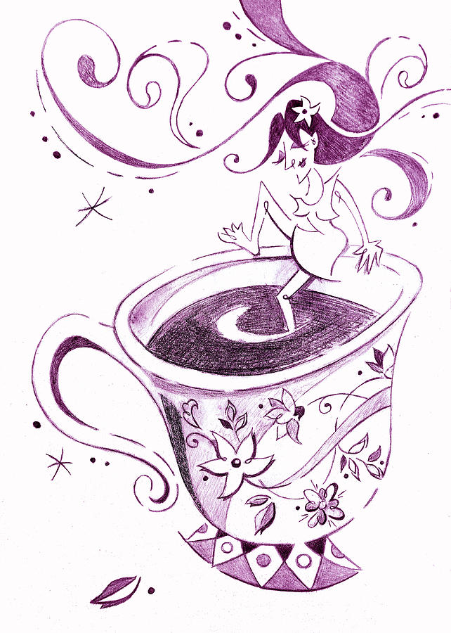 I Love Coffee Illustration - Arte Caffe Drawing by Arte Venezia